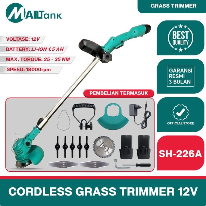 Mailtank SH226A Mesin Potong Rumput Baterai 12volt Cordless Gress Trimmer Berkualitas Dengan 2 Bater