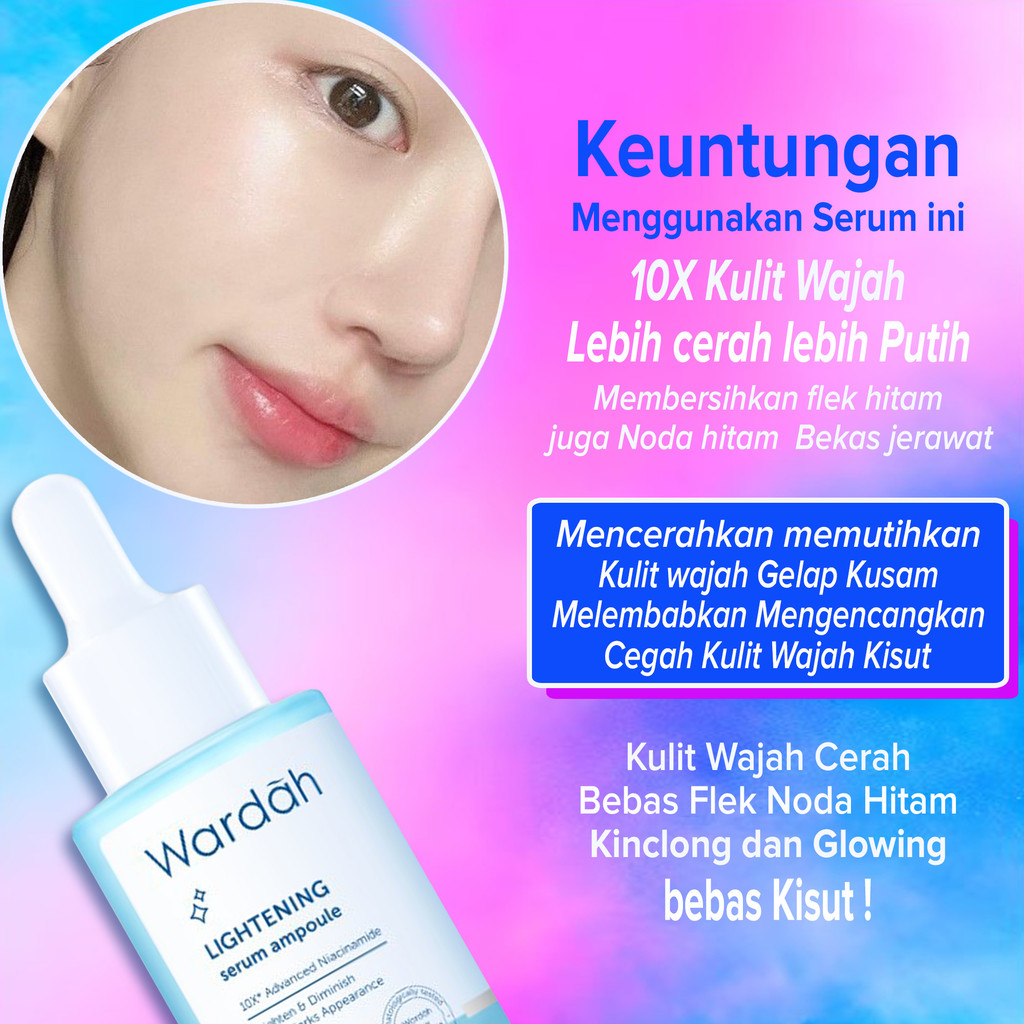 BEST SELLER Serum Pencerah Pemutih Wajah 10X mencerahkan kulit wajah gelap kusam menyamarkan menghil