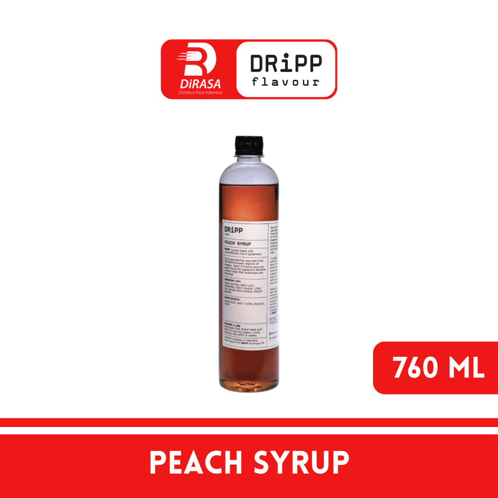 

DiRASA - DRiPP Peach Gourmet Syrup 760 ML Untuk Bisnis HORECA/Barista/Bartender/Mixologist