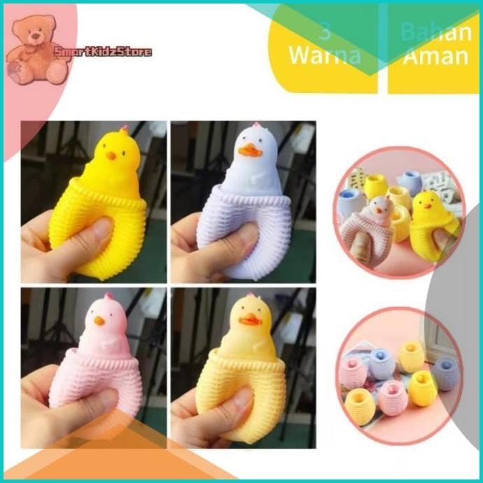 Mainan Squishy Ayam Pop it Silicone Pencet Lentur Aman / Stress Ayam 0