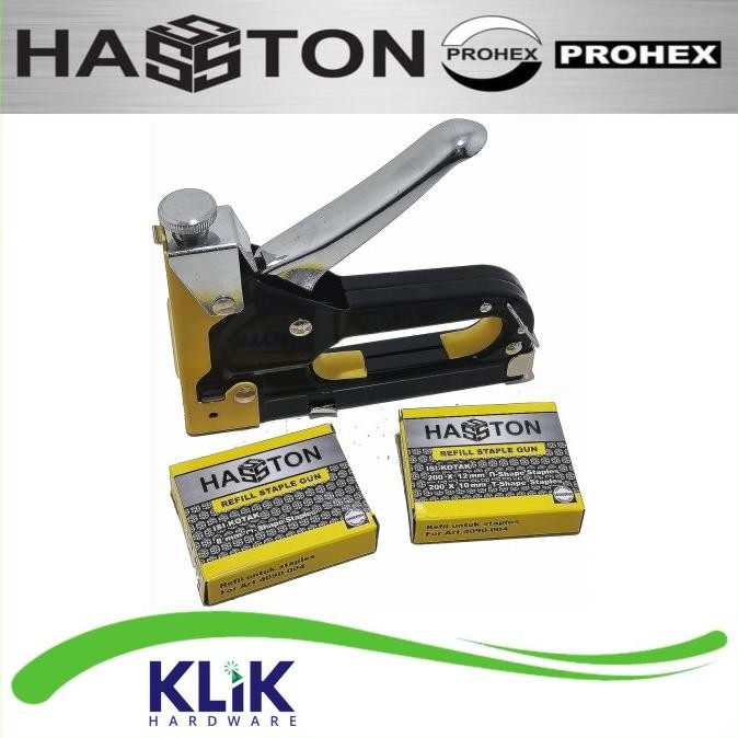 

Hasston Prohex Staples Gun Tembak 3-In-1 Gun Tacker Hekter Jok 3 Way Original Dan Terpercaya