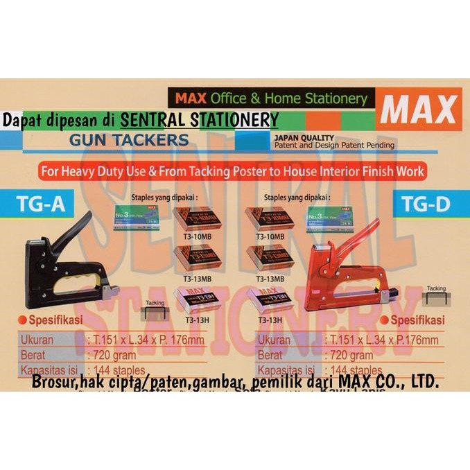 

Max Gun Tacker / Stapler Jepretan Tembak Original Dan Terpercaya