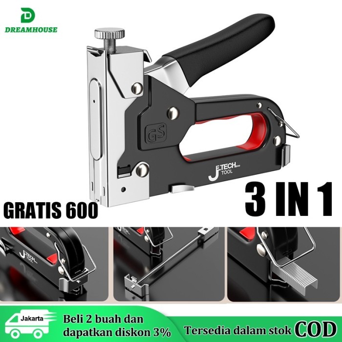 

3 in 1 staples tembak/stapler gun 3 in 1 tacker bisa 3 jenis staples
