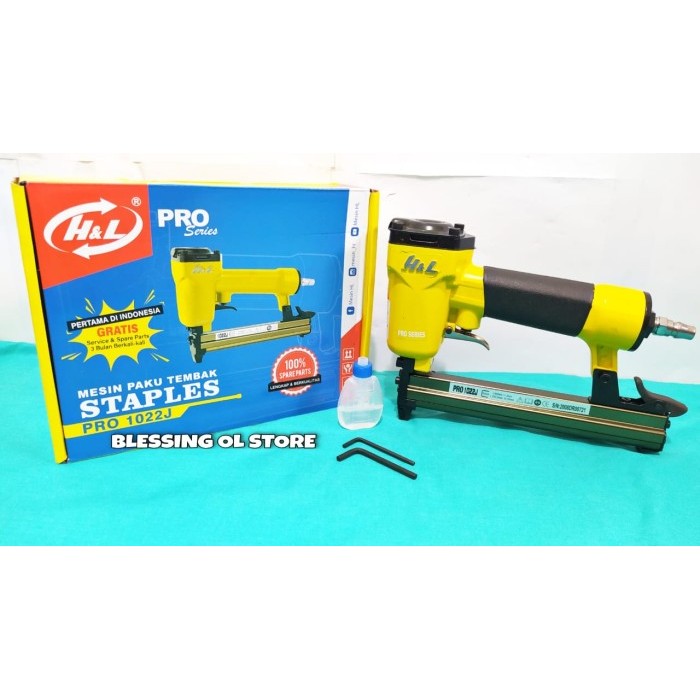 

Air Stapler Gun 1022J H&L Mesin Staples Tembak Angin Kompresor 1022 J