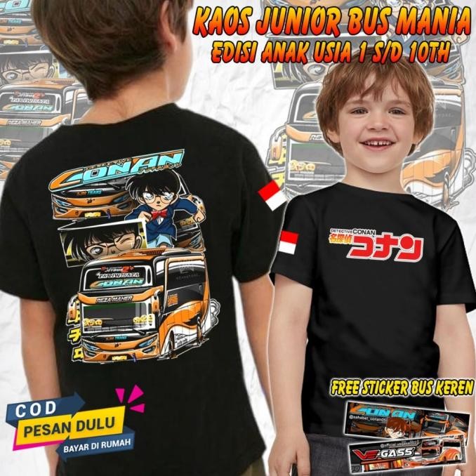 KAOS BUSMANIA ANAK BUS MANIA FREE STIKER KIDS PANDA KATUN