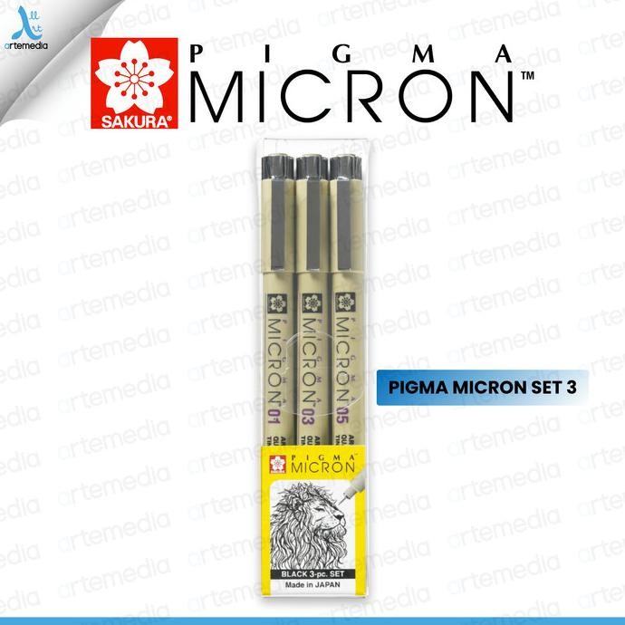

DRAWING PEN SAKURA PIGMA MICRON SET 3 PIGMENT INK PULPEN GAMBAR
