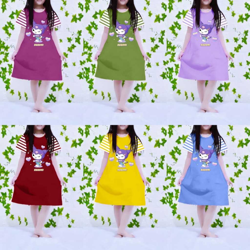 Promo Baju Anak KUROMI DASTER ANAK PEREMPUAN 3-12 TAHUN