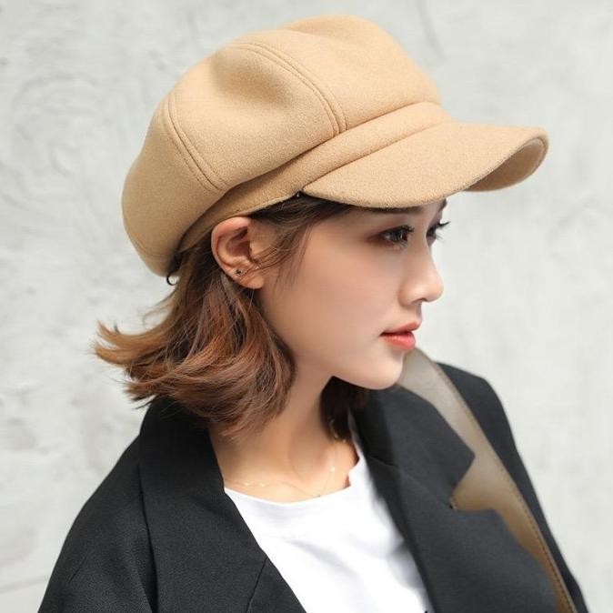 Topi Baret Topi Gurita Topi Pelukis Versi Korea Wanita Pria DS