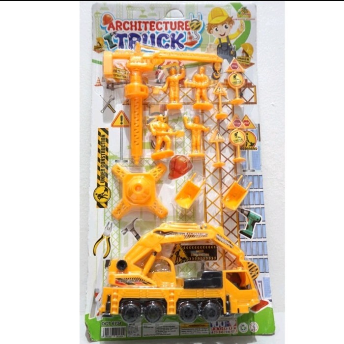 Mainan Oct 6734 Set Arsitek Architecture Truk Truck 13 Pc Grosir Murah