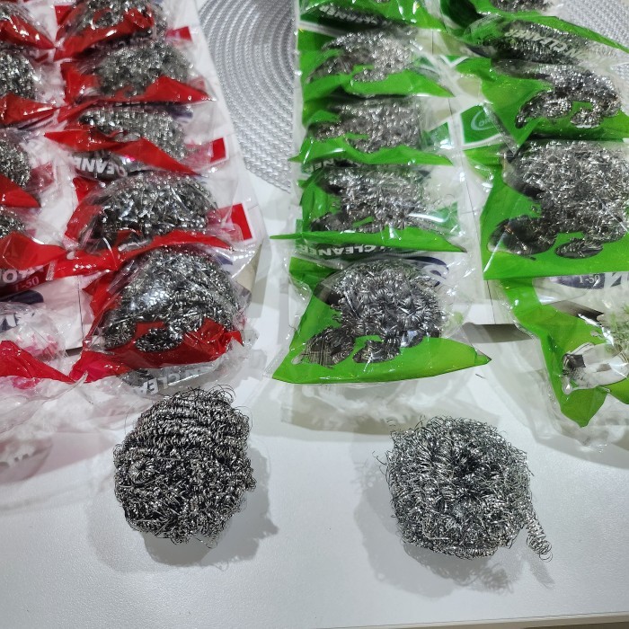 Termurah  Grosir 12Pc Sabut Kawat Cuci Piring Stainless Premium