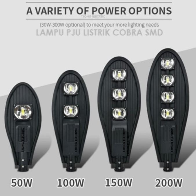 Lampu Pju Listrik Cobra 50W 100W 150W 200W 220V Pju Listrik Original Terlaris