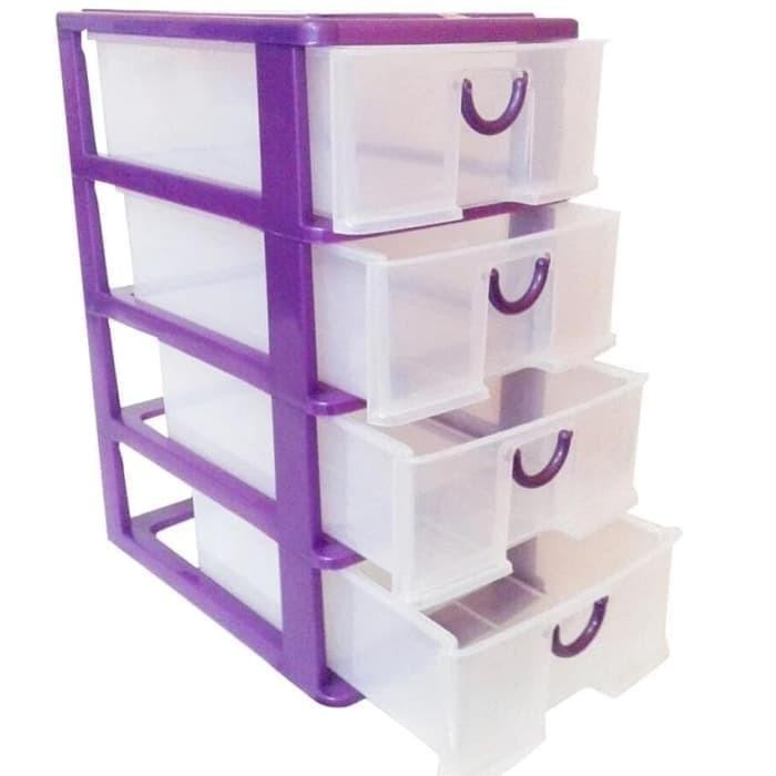 Laci 4 Susun Kecil Laci Mini Container Laci Plastik Kontainer