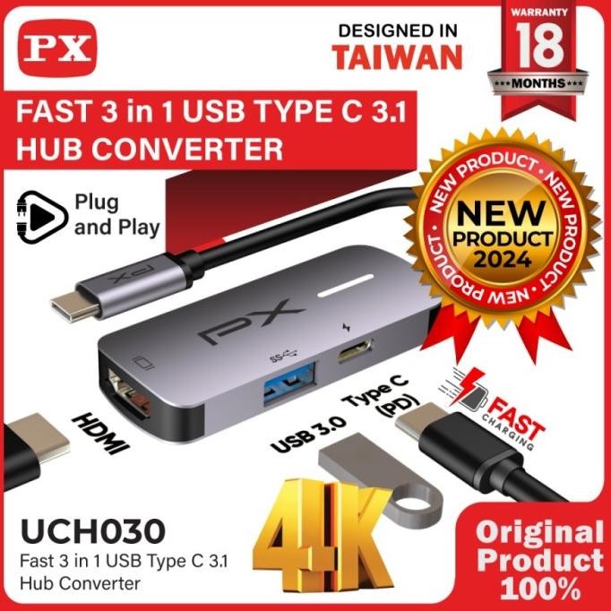 

PROMO USB HUB TYPE C 3.1 TO USB CONVERTER MACBOOK LAPTOP 3 IN 1 PX UCH030