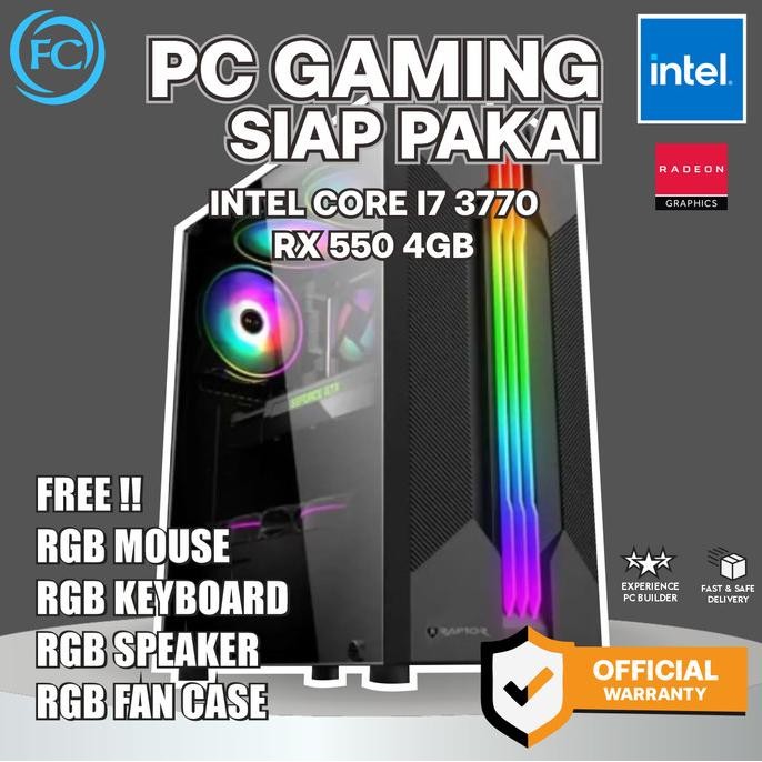 

PROMO PC GAMING I7 RX550 FULL SET KEYBOARD MOUSE SPEAKER RGB +MONITOR GAMING