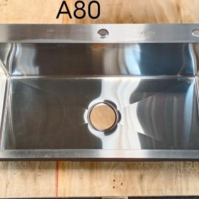 

PROMO KITCHEN SINK KIYOTO 8046 STAINLESS SUS 304 1 LOBANG BESAR