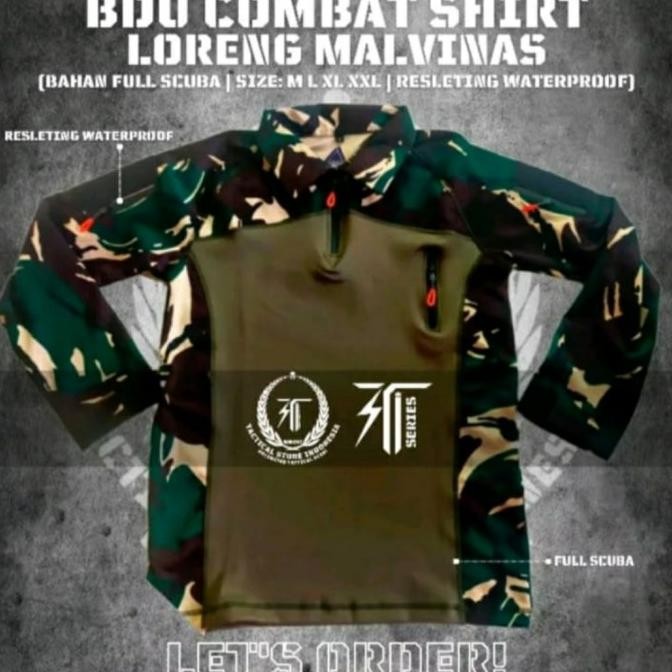 Bdu Scuba - Bdu Combat Shirt Lengan Panjang - Loreng Malvinas Original Terlaris