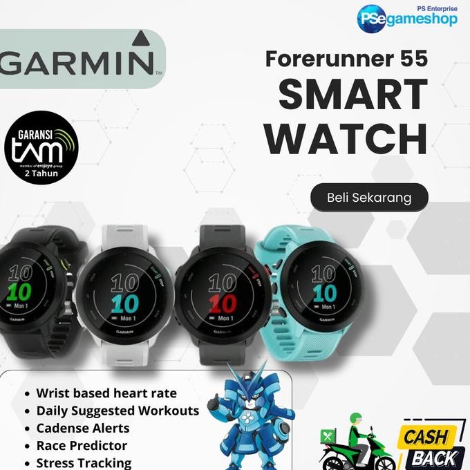 

PROMO GARMIN FORERUNNER 55 GPS SMARTWATCH GARANSI RESMI