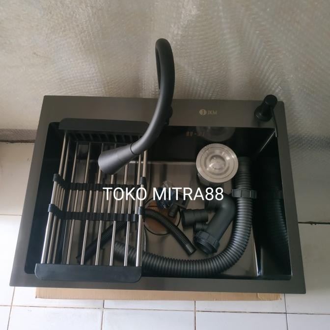 

PROMO BAK CUCI PIRING JKM 6045 BLACK KOMPLIT SET