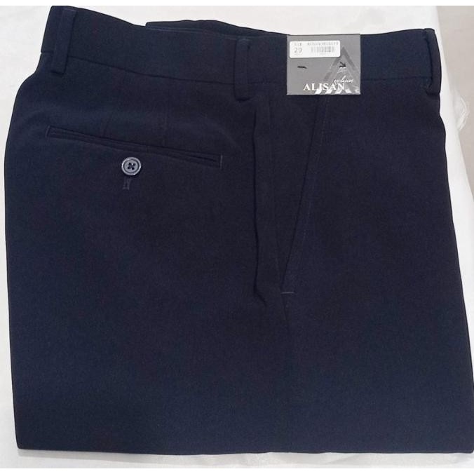 Celana Bahan Kerja Pria Alisan Navy Model Reguler Khusus Big Size Original Terlaris