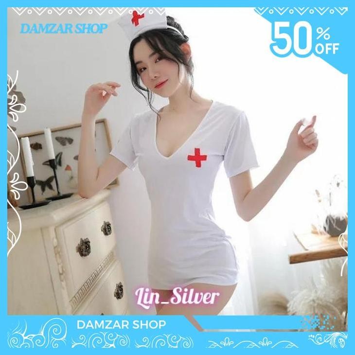 SEKSI LINGERI BAJU TIDUR KOSTUM COSPLAY PERAWAT SUSTER NURSE SEKSI TERBAIK