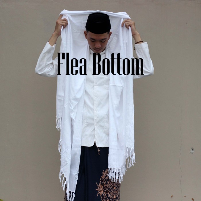 MURAH Sorban panjang loncer rumbai polos katun tebal ukuran jumbo - Putih