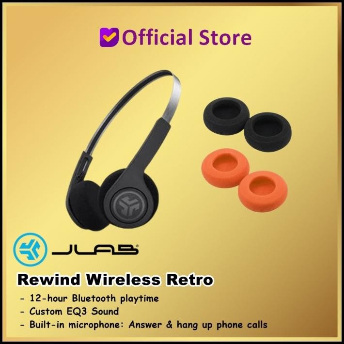 Jlab Rewind Wireless Retro Headphones Bluetooth With Mic Microphone