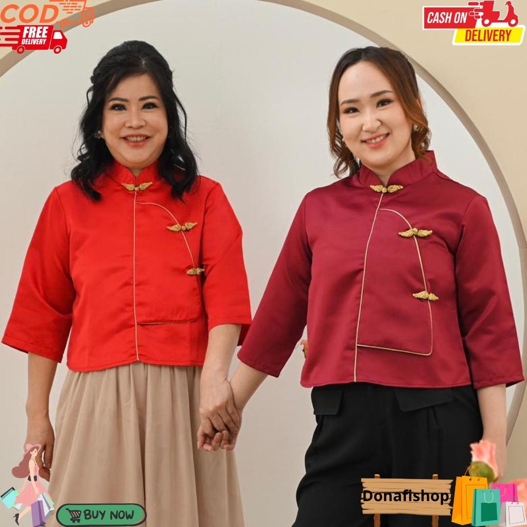 Kayla Qibao Top Baju Atasan Kerah Cheongsam Pakaian Wanita D Terlaris