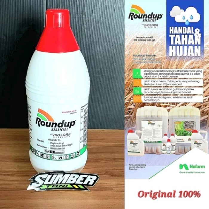 Terlaris Roundup 1 Liter - Pupuk Cair - Pembasmi Rumput Liar , Gulma