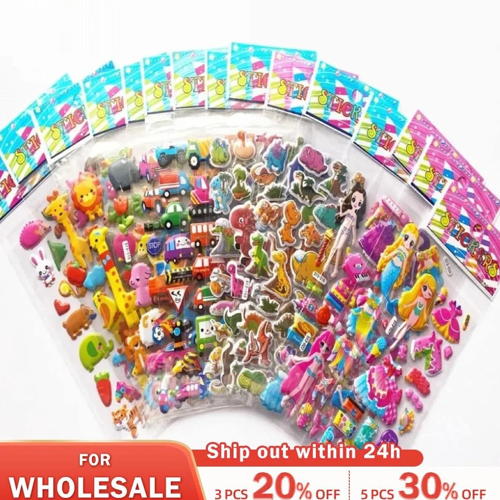 40 mixed packs kids stickers puffy bulk stickers for girl boy birthday gift scrapbooking animals car