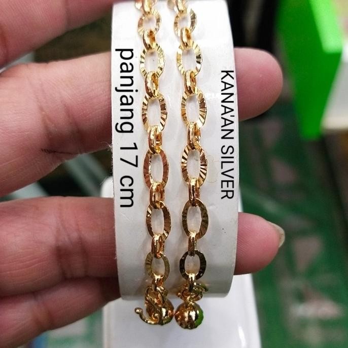 gelang tangan wanita perak 925 asli warna rose gold gelang rantai 