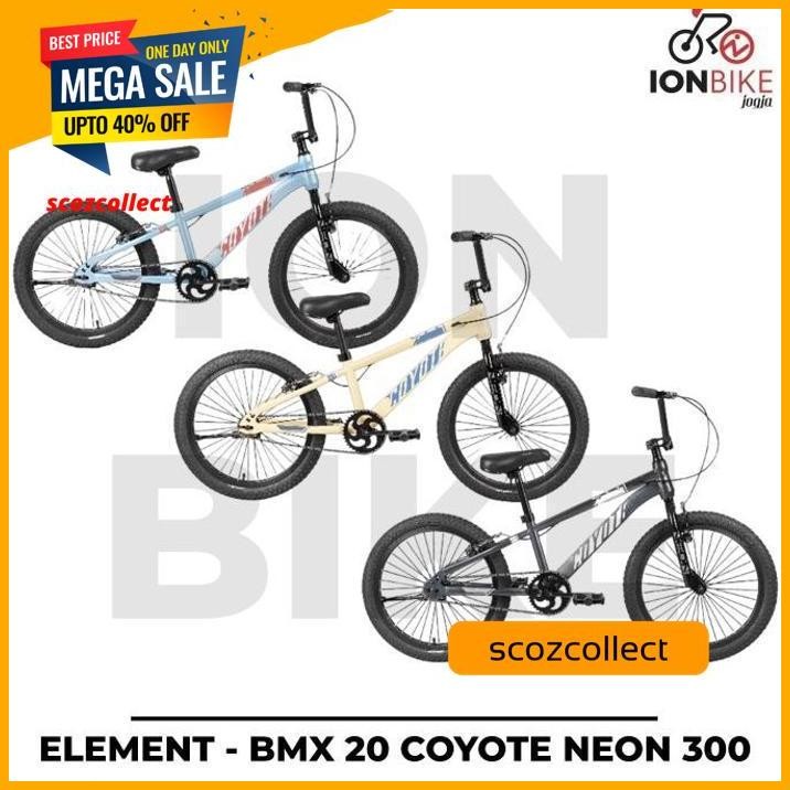 SEPEDA BMX 20 ELEMENT COYOTE NEON 300 TERBARU REM V-BRAKE TEBAL AWET ANAK SD SMP RACE ROGUE RAZOR JU