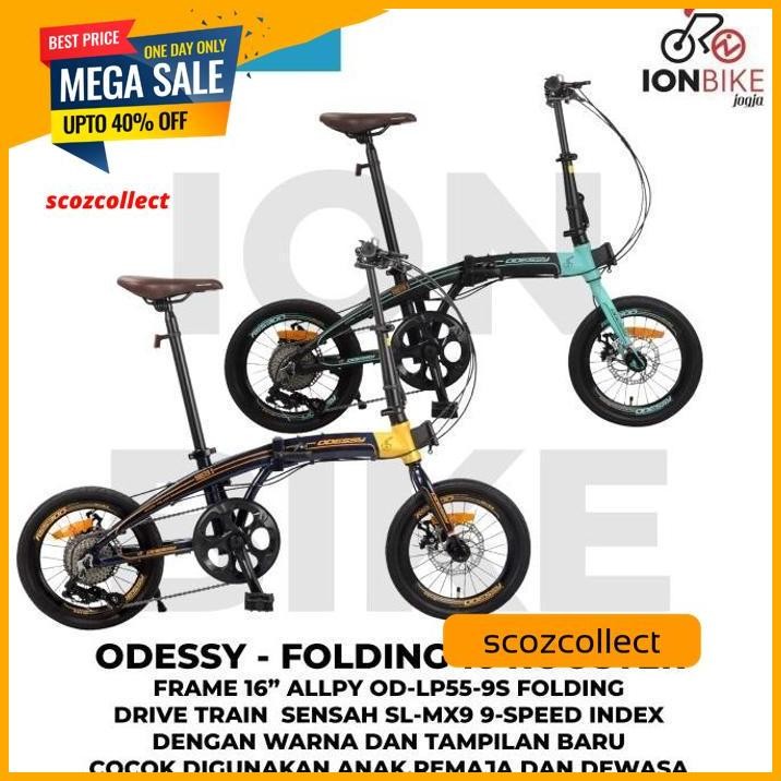 SEPEDA LIPAT 16 ODESSY ROOSTER 9 SPEED ALLOY ALLUMUNIUM TERBARU TERHITS 
