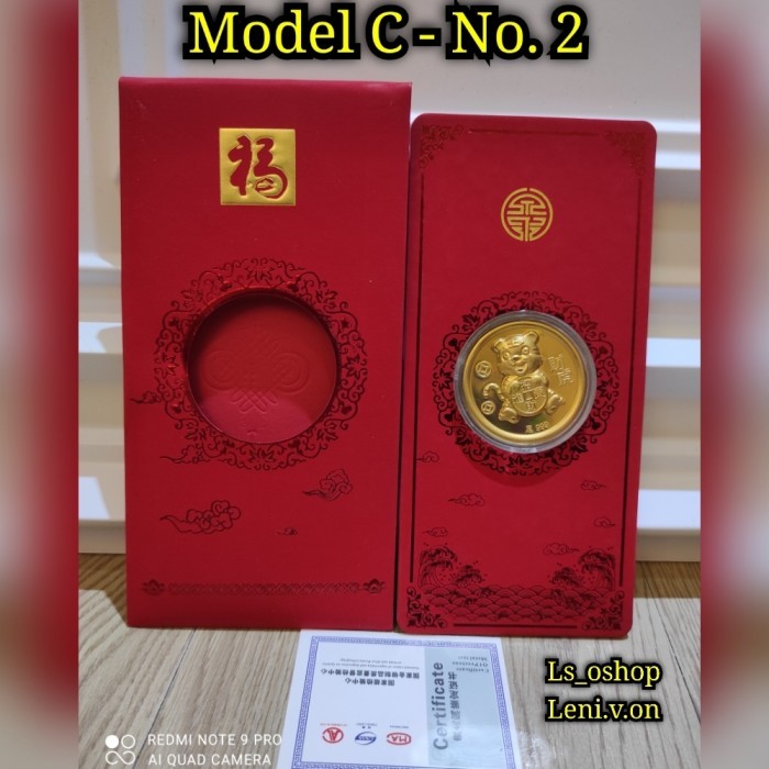 

Imlek ANGPAO Emas Tahun Baru IMLEK 2022 Koin MACAN Sertifikat - Model C - No. 2 !NEW