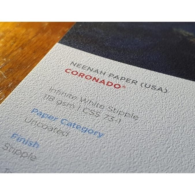 

NEW Kertas A3+ FinePaper Paperina Coronado Wht Stipple 118 GSM 1PCK-50LBR