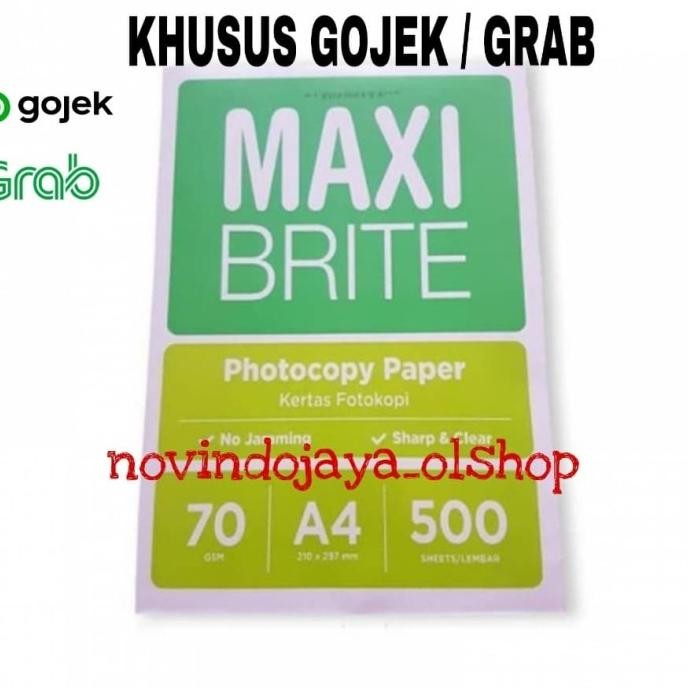 

TERBARU - Hvs Maxi Brite A4 70 gram khusus Gojek dan Grab