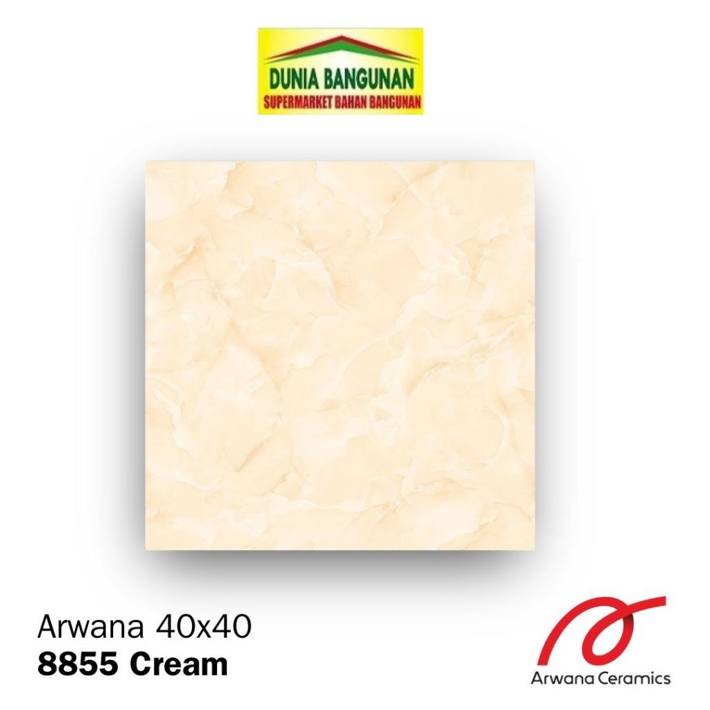 Keramik 40x40 Lantai Arwana 8855 Cream KW1 40X40 Keramik Lantai Kamar / Keramik Lantai Cream Marmer 