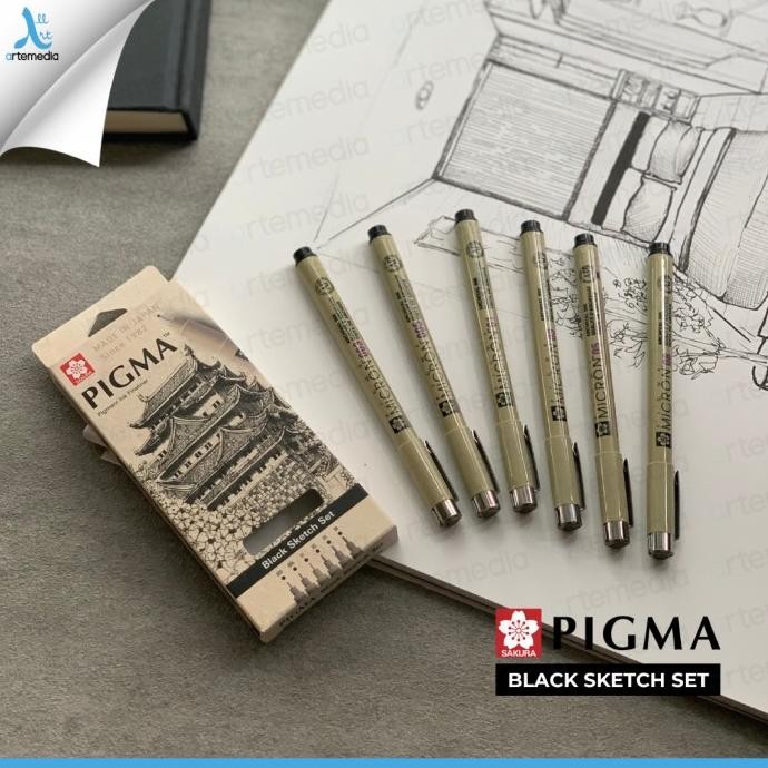 

Drawing Pen Sakura Pigma Micron Black 6 Set A GT