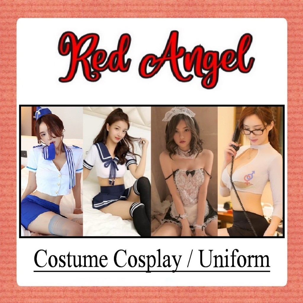 Kebaya & Pakaian Kondangan Red Angels [Costume Lingerie] Cosplay Suster Dokter Seragam Student /