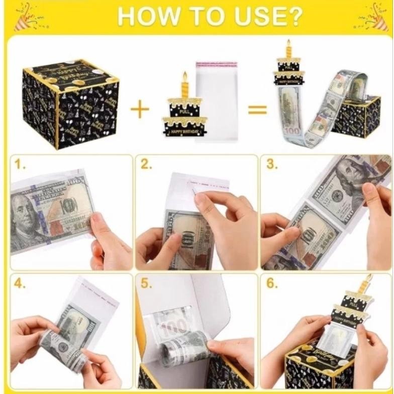 GHT Kotak Hadiah Uang/Kotak Angpao Tarik Uang/ Surprise Money Box