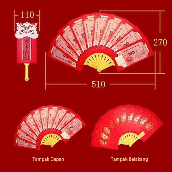 

GHT Amplop Angpao Kipas / Angpau Kipas Lipat Barongsai Unik, Praktis, dan Elegan untuk Tahun Baru Imlek 6, 8, 10 Slot