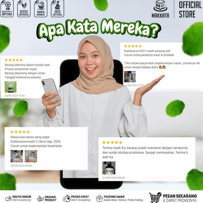 

New MAKKATA Paket Cuka Nanas Makkata With Cuka Apel Makkata Organic Tahan Suhu Ruangan Asli Bpom