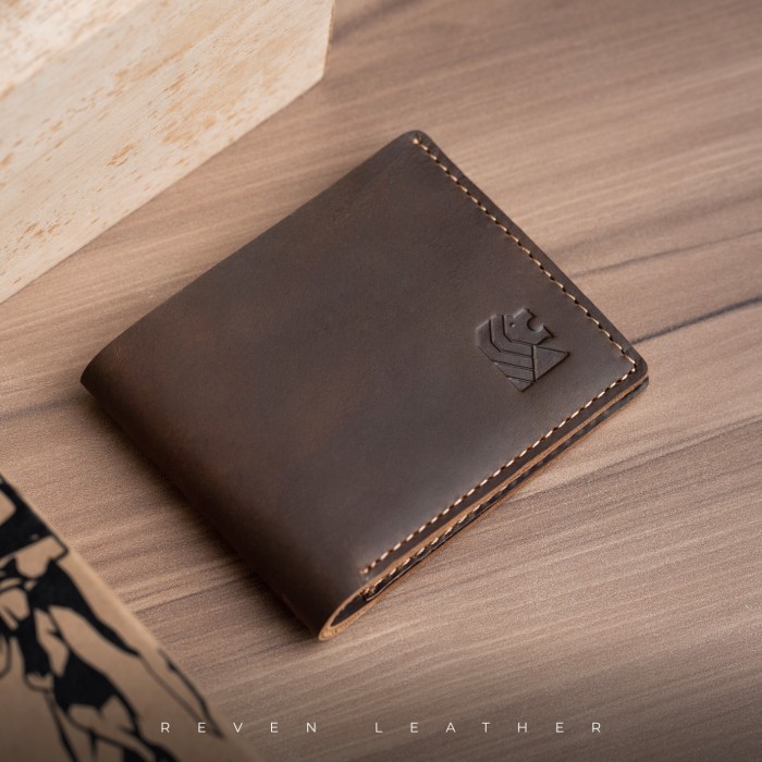 [TERMURAH DI SHOPEE] Dompet Pria Tipis Slim Wallet Kulit Asli Original Leather Reven Jason - Tan H3Q