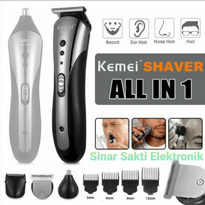 Bisa COD Mesin Cukur Kemei Hair Clipper 3 in 1 alat cukur rambut charger 1407