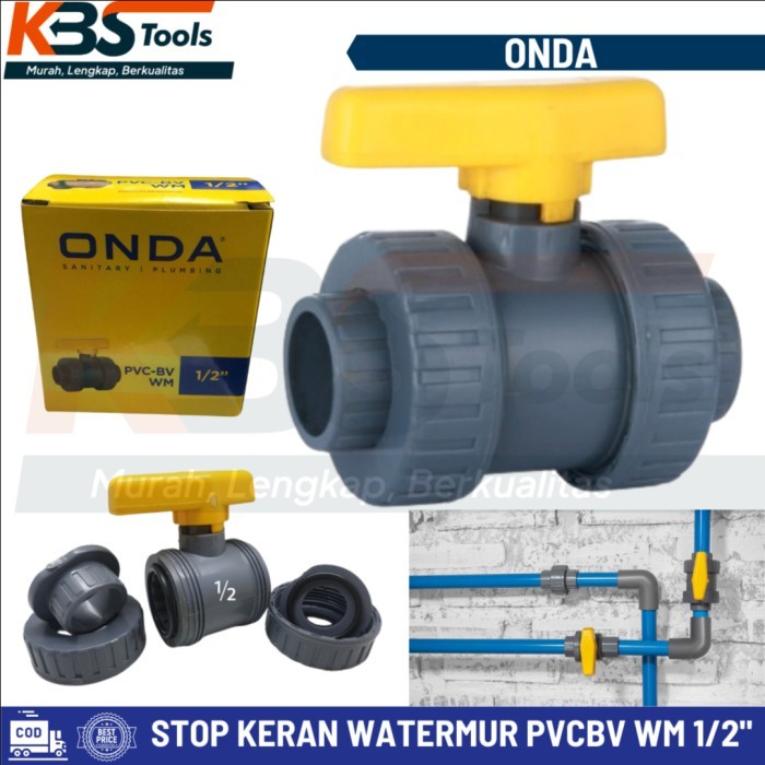 $+$+$+$+] Stop Kran Watermur PVCBV WM 1/2" Inch Ball Valve Keran Water Mur Onda