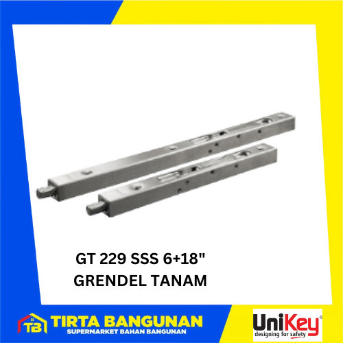UNIKEY GT 229 6"+18" GRENDEL TANAM STAINLESS SSS
