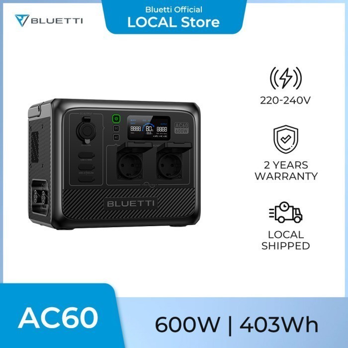 :<:<:<:<] BLUETTI AC60 PORTABLE POWER STATION 600W 403Wh IP65 POWERBANK BATTERY
