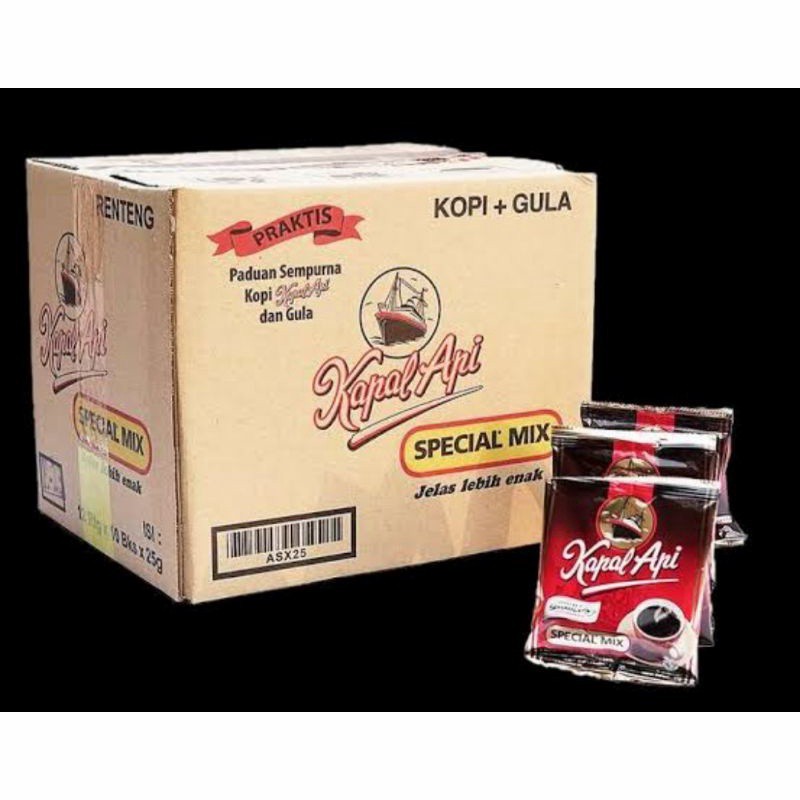 

Kopi kapal api spesial mix 1 dus isi 120bks / H375