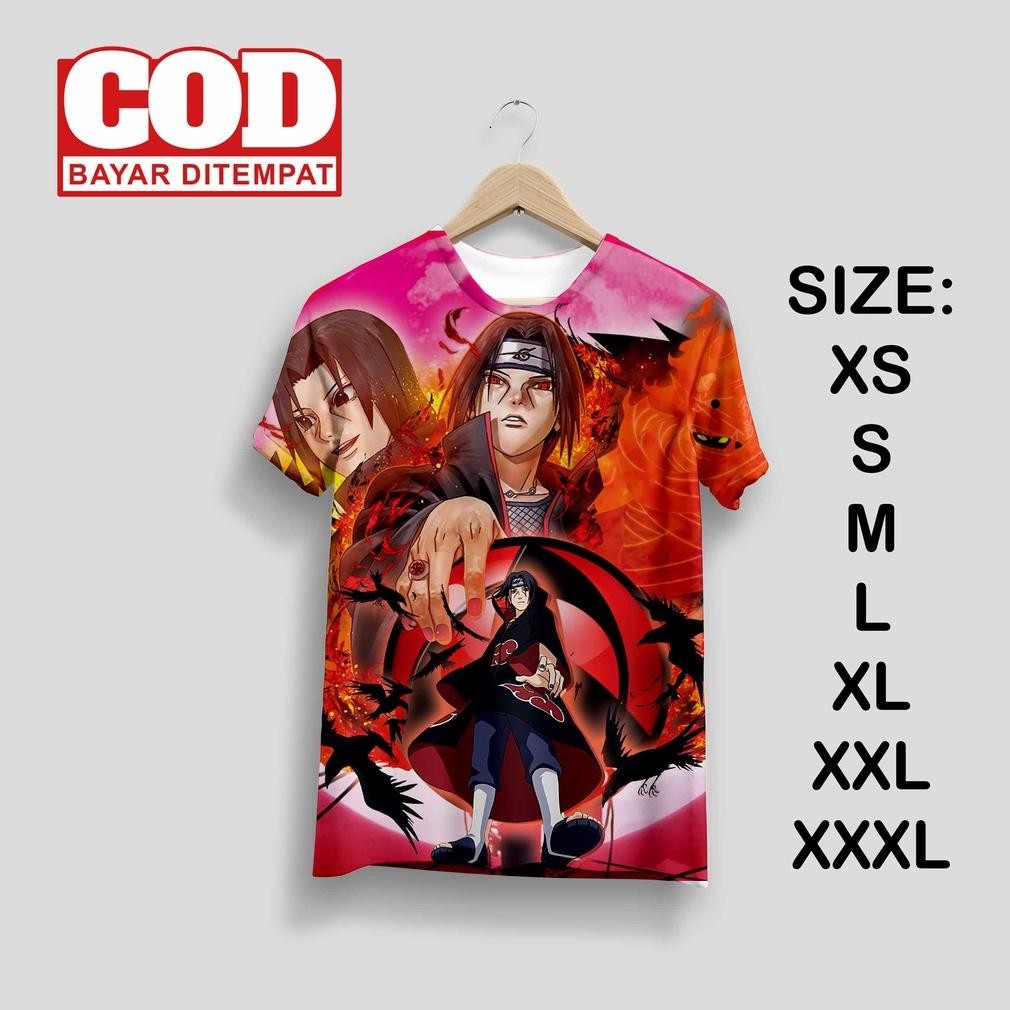 Terbaru Kaos Fullprint Naruto Crew New Kaos Aop Itachi Madara Pain Kakashi