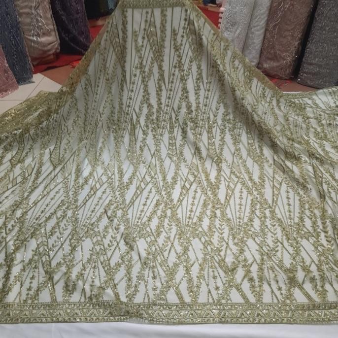 Kain tile payet two tone/Bahan brukat payet mewah/tile brukat murah GUS