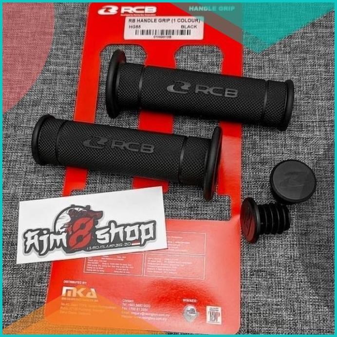[Paket] Handgrip Sarung Gas Motor RCB Original + Spion Jalu Oval - Gri
